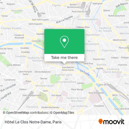 Mapa Hôtel Le Clos Notre-Dame