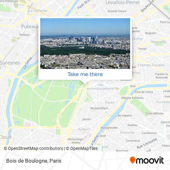 Bois de Boulogne map
