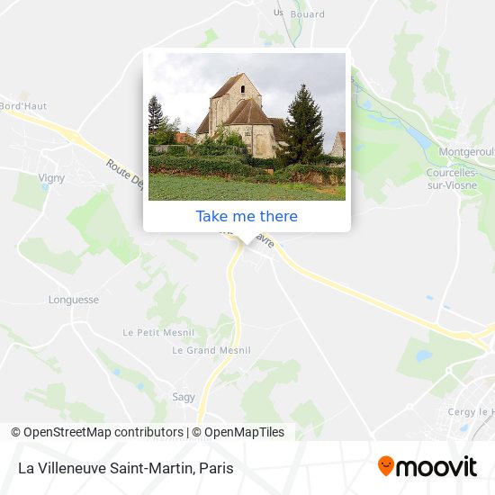 Mapa La Villeneuve Saint-Martin
