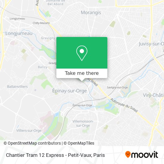 Mapa Chantier Tram 12 Express - Petit-Vaux