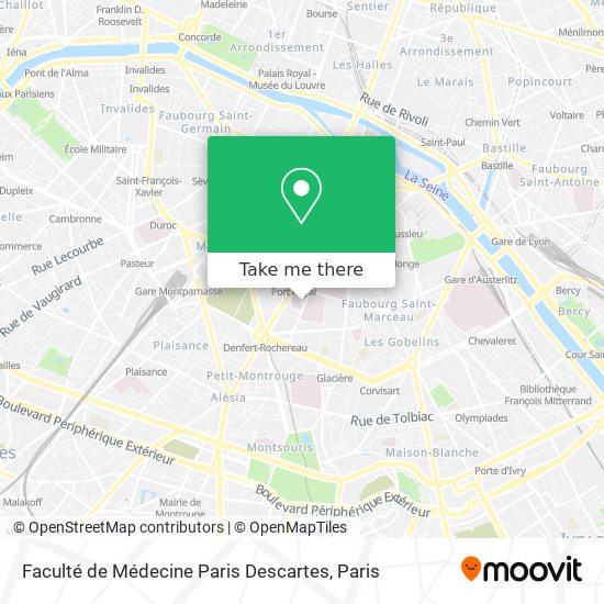 Mapa Faculté de Médecine Paris Descartes