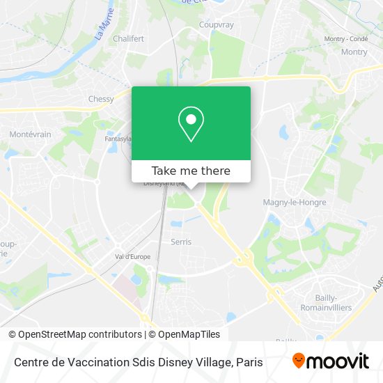 Mapa Centre de Vaccination Sdis Disney Village