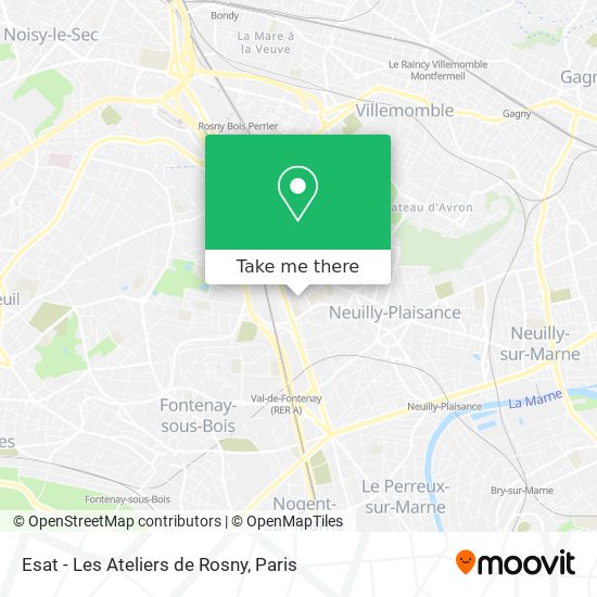Esat - Les Ateliers de Rosny map