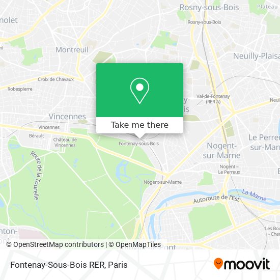 Mapa Fontenay-Sous-Bois RER