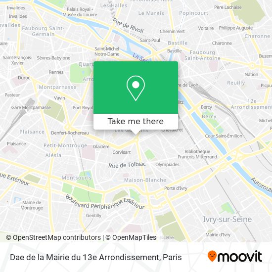 Dae de la Mairie du 13e Arrondissement map