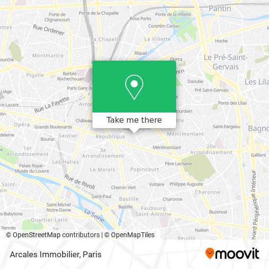 Arcales Immobilier map