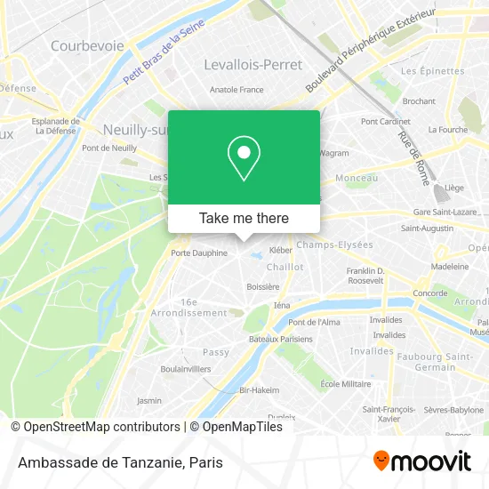 Ambassade de Tanzanie map