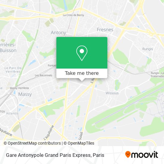 Mapa Gare Antonypole Grand Paris Express