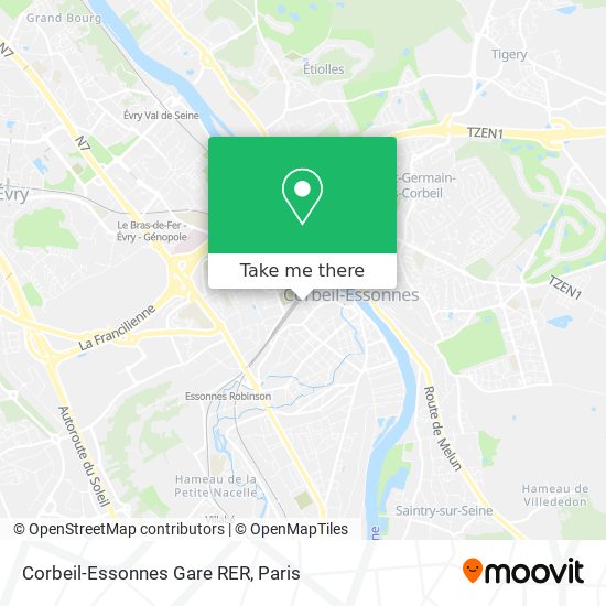 Mapa Corbeil-Essonnes Gare RER