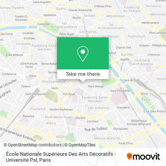 Mapa École Nationale Supérieure Des Arts Décoratifs - Université Psl
