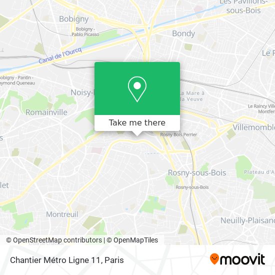 Chantier Métro Ligne 11 map