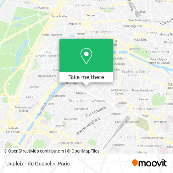 Dupleix - du Guesclin map