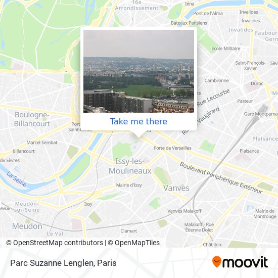 Mapa Parc Suzanne Lenglen