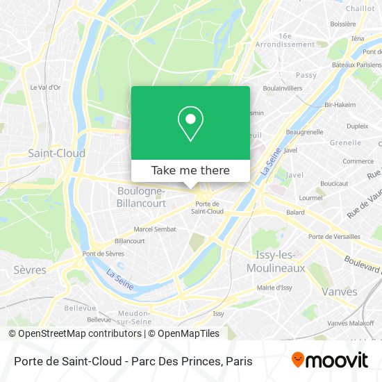 Porte de Saint-Cloud - Parc Des Princes map