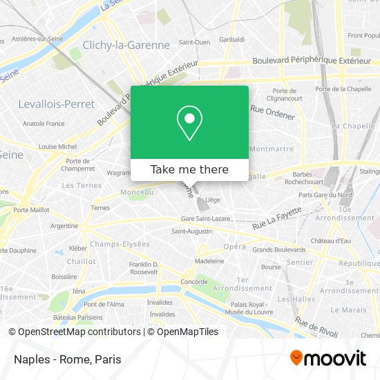 Mapa Naples - Rome