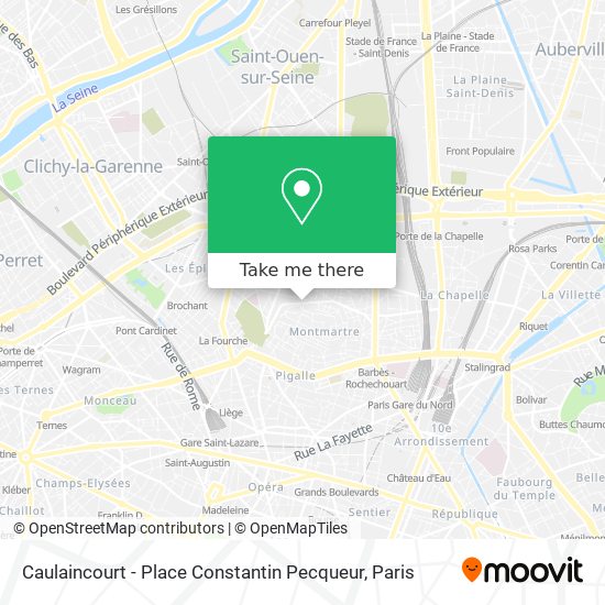 Mapa Caulaincourt - Place Constantin Pecqueur