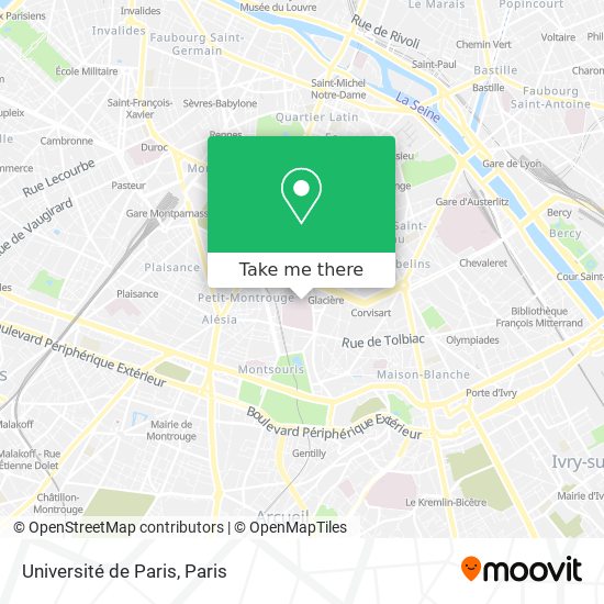 Université de Paris map