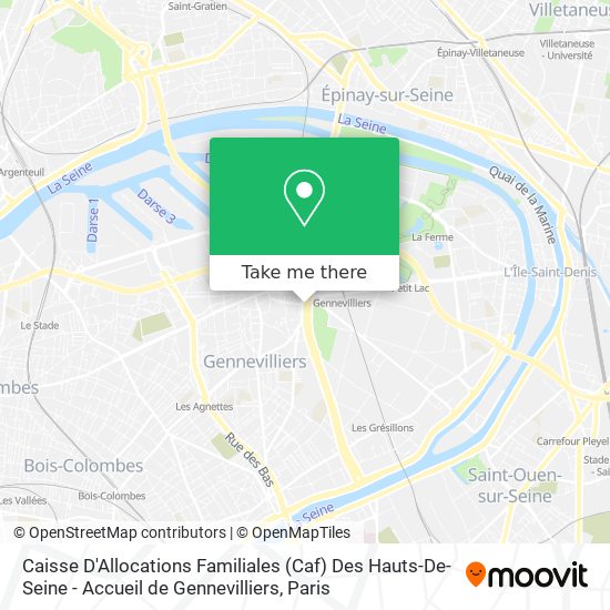 Caisse D'Allocations Familiales (Caf) Des Hauts-De-Seine - Accueil de Gennevilliers map