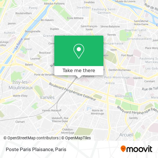 Mapa Poste Paris Plaisance