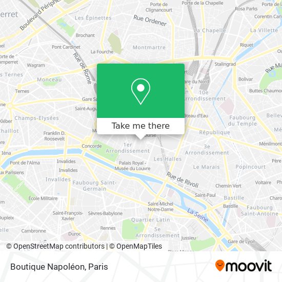 Boutique Napoléon map