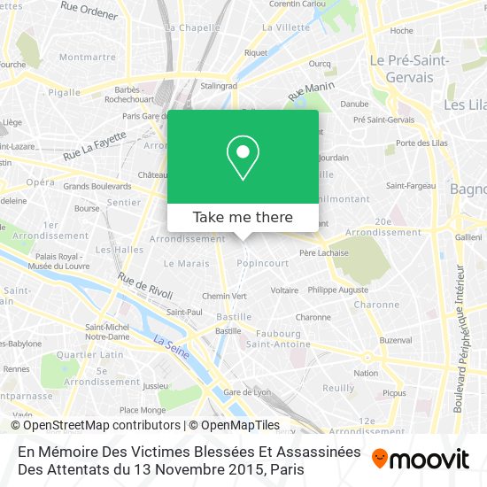 En Mémoire Des Victimes Blessées Et Assassinées Des Attentats du 13 Novembre 2015 map