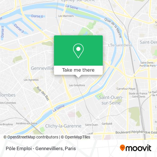 Mapa Pôle Emploi - Gennevilliers