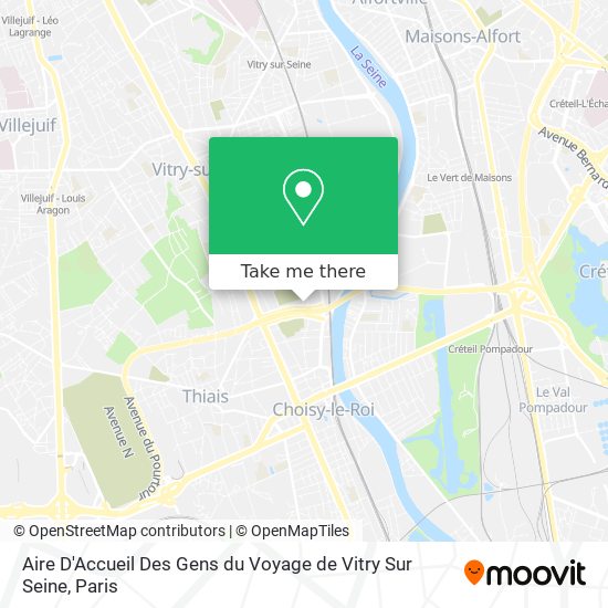 Mapa Aire D'Accueil Des Gens du Voyage de Vitry Sur Seine