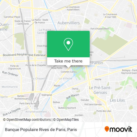 Mapa Banque Populaire Rives de Paris