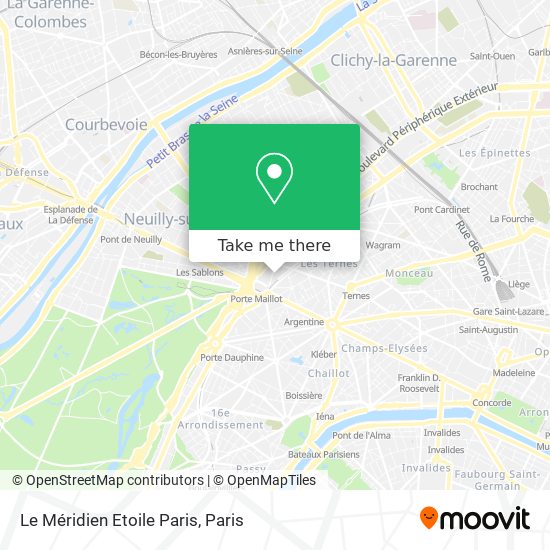 Le Méridien Etoile Paris map