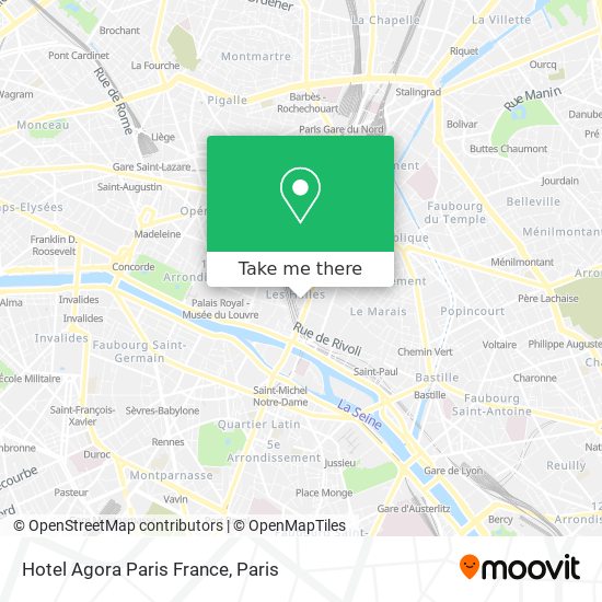 Mapa Hotel Agora Paris France