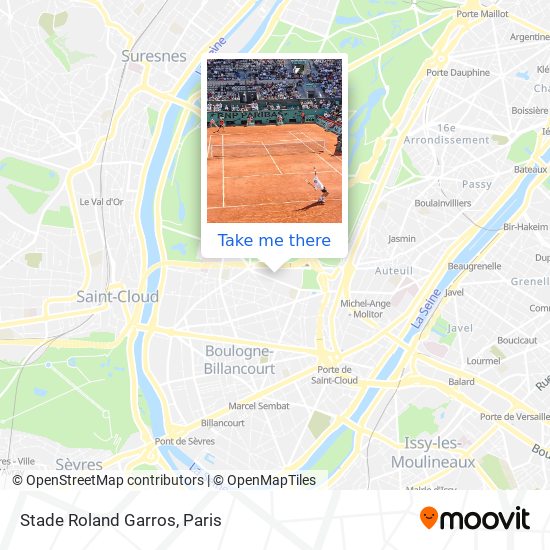 Mapa Stade Roland Garros
