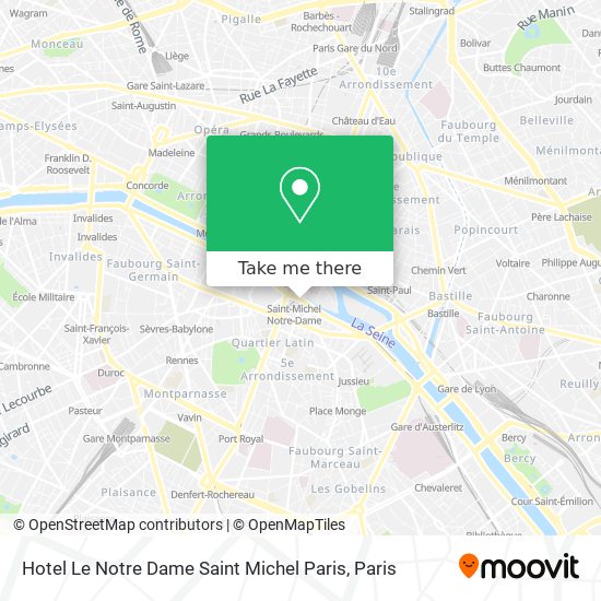 Hotel Le Notre Dame Saint Michel Paris map