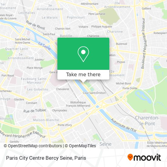 Mapa Paris City Centre Bercy Seine