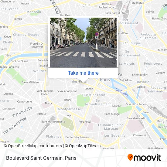 Mapa Boulevard Saint Germain