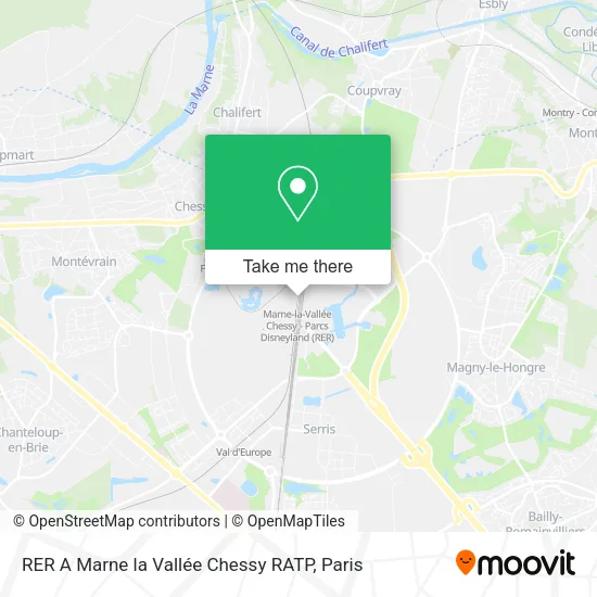 RER A Marne la Vallée Chessy RATP map