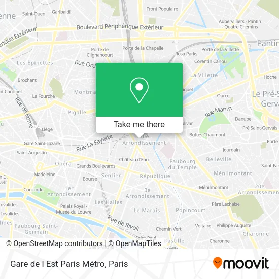 Gare de l Est Paris Métro map