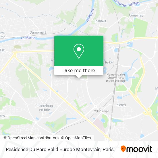 Mapa Résidence Du Parc Val d Europe Montévrain