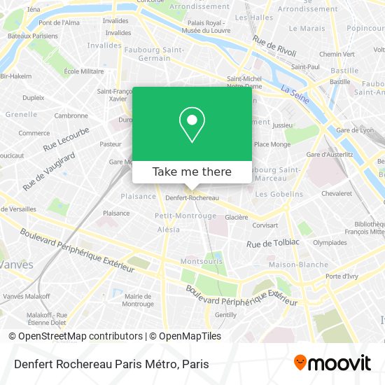 Mapa Denfert Rochereau Paris Métro
