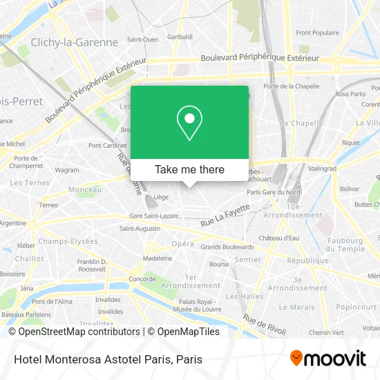 Hotel Monterosa Astotel Paris map