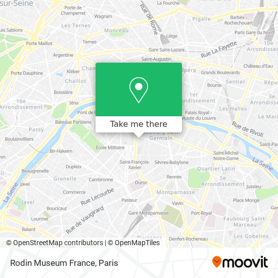 Mapa Rodin Museum France