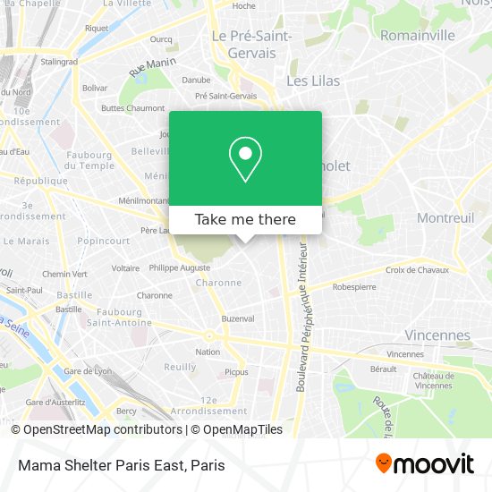 Mama Shelter Paris East map