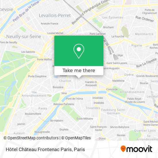 Mapa Hôtel Château Frontenac Paris