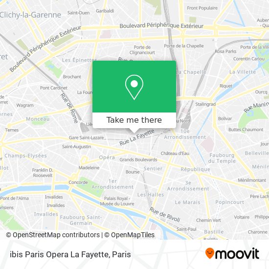 Mapa ibis Paris Opera La Fayette