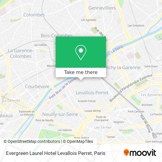 Evergreen Laurel Hotel Levallois Perret map