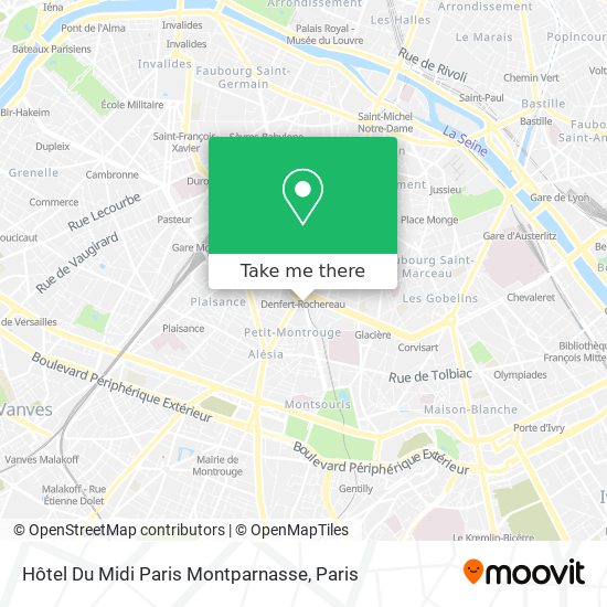 Mapa Hôtel Du Midi Paris Montparnasse