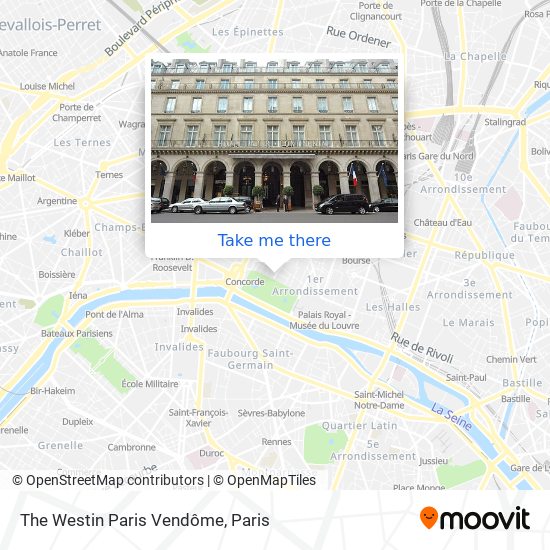 The Westin Paris Vendôme map
