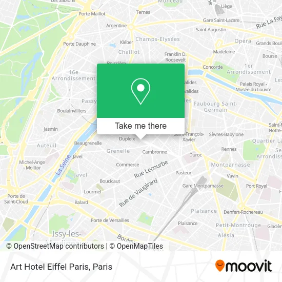 Art Hotel Eiffel Paris map