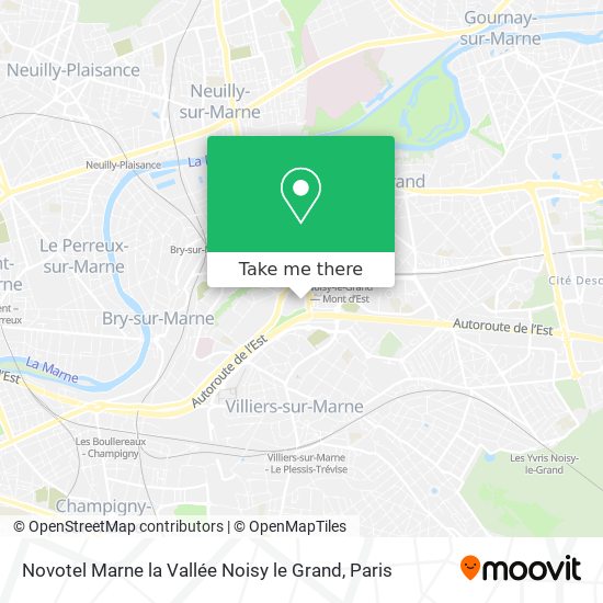 Novotel Marne la Vallée Noisy le Grand map