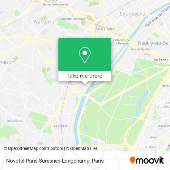Mapa Novotel Paris Suresnes Longchamp