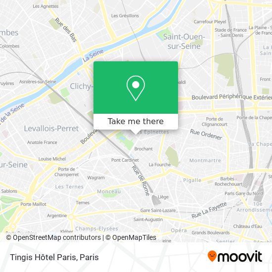 Mapa Tingis Hôtel Paris